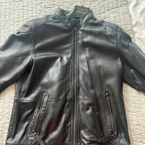 Ted Baker Men's Authentic Black Leather Jacket Size 4
